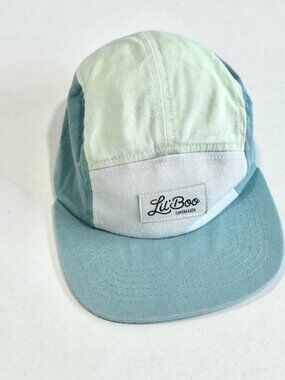 Lil' Boo Toddler 5-Panel Cap Hat Flat Bill Colorblock Light Blue & Green 9m-1.5Y